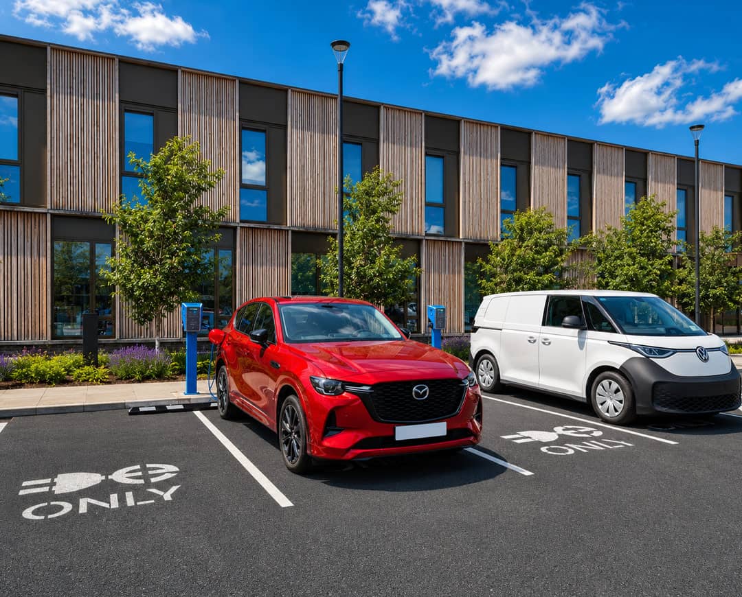 picture of the exterior EV Charging points in the MERITS car park - Naas, Kildare